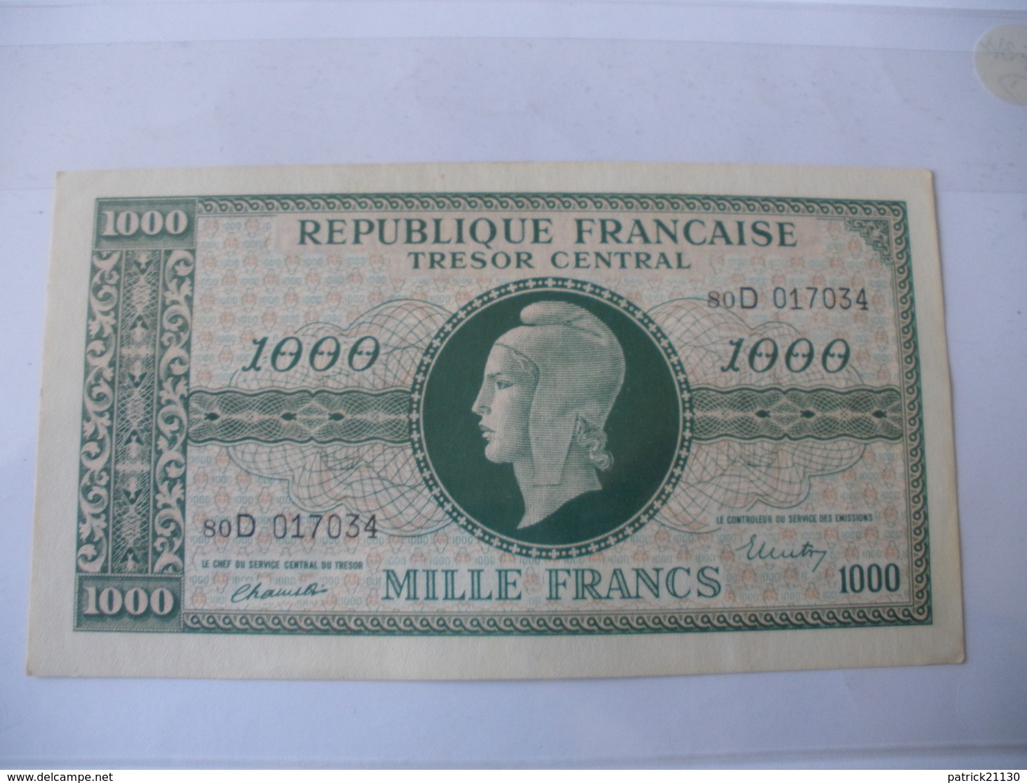 1000F MARIANNE TYPE 1945 LETTRE D - Other & Unclassified