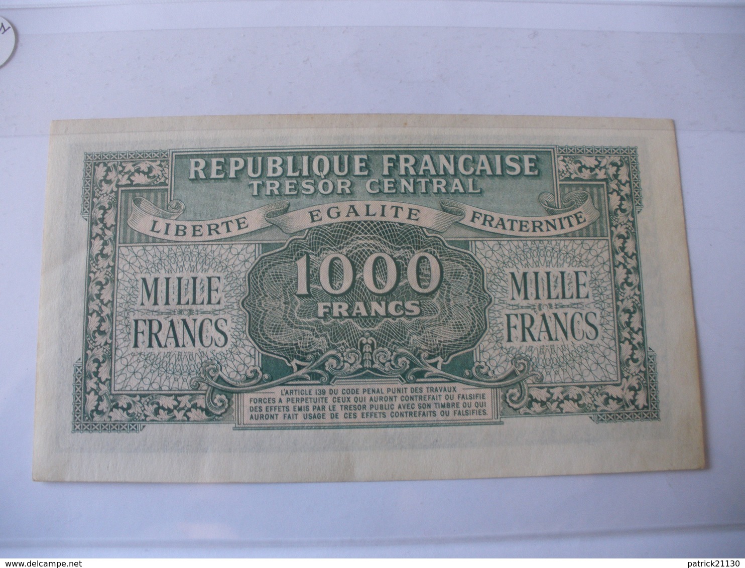 1000F MARIANNE TYPE 1945 LETTRE D - Autres & Non Classés