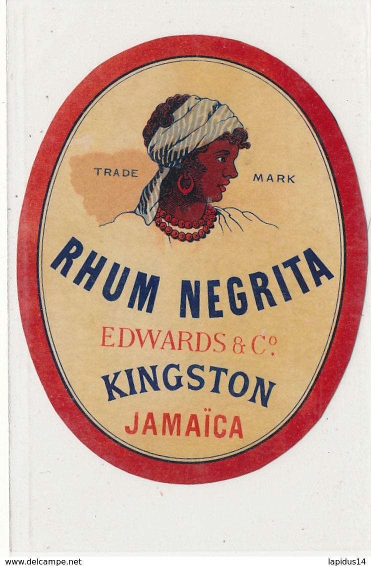 995  / ETIQUETTE  DE RHUM  NEGRITA EDWARDS  KINGSTON  JAMAICA - Rhum