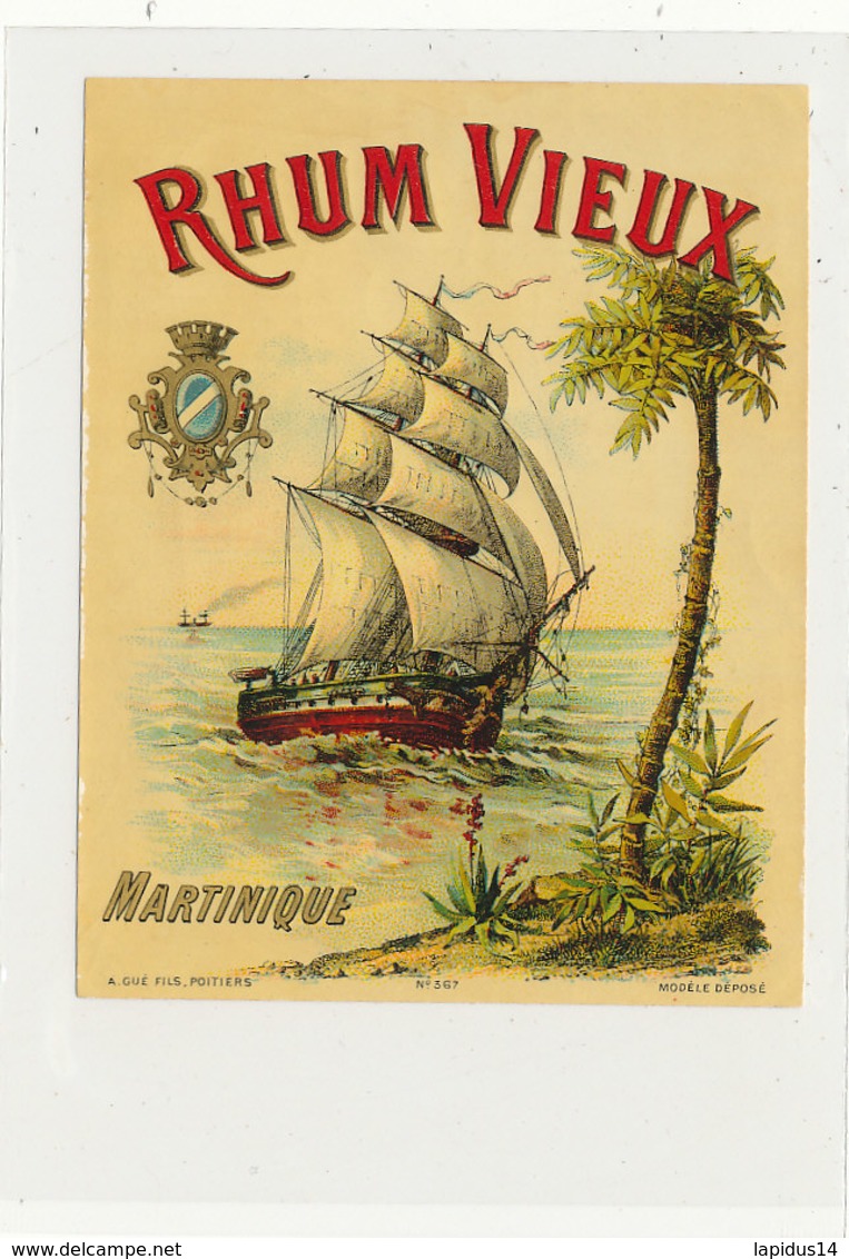 1008  / ETIQUETTE  DE RHUM   VIEUX   MARTINIQUE - Rhum