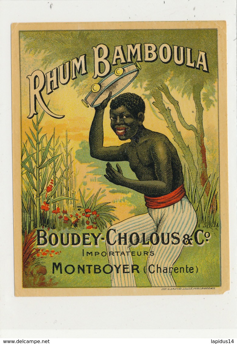 1012  / ETIQUETTE  DE RHUM   BAMMBOULA  BOUDEY- CHOLOUS  MONTBOYER   CHARENTE - Rhum