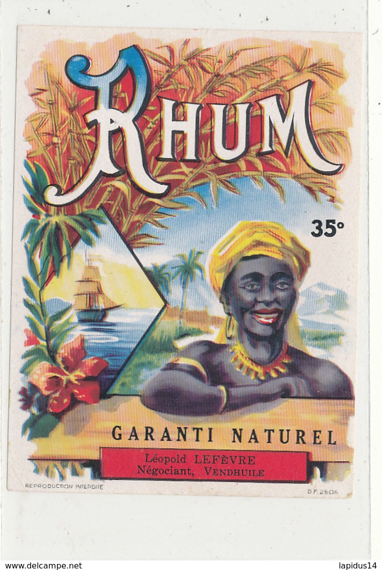 1014  / ETIQUETTE  DE RHUM    LEOPOLD LEFEVRE - Rhum