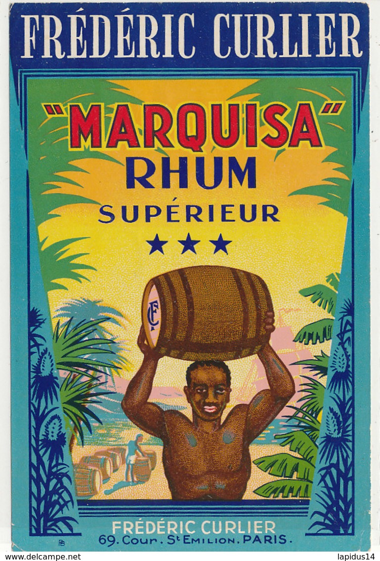 1016  / ETIQUETTE  DE RHUM      MARQUISA   FREDERIC CURLIER  PARIS - Rhum