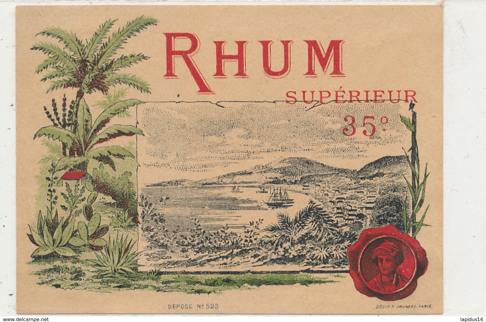 1024  / ETIQUETTE  DE RHUM   SUPERIEUR  35 ° - Rhum