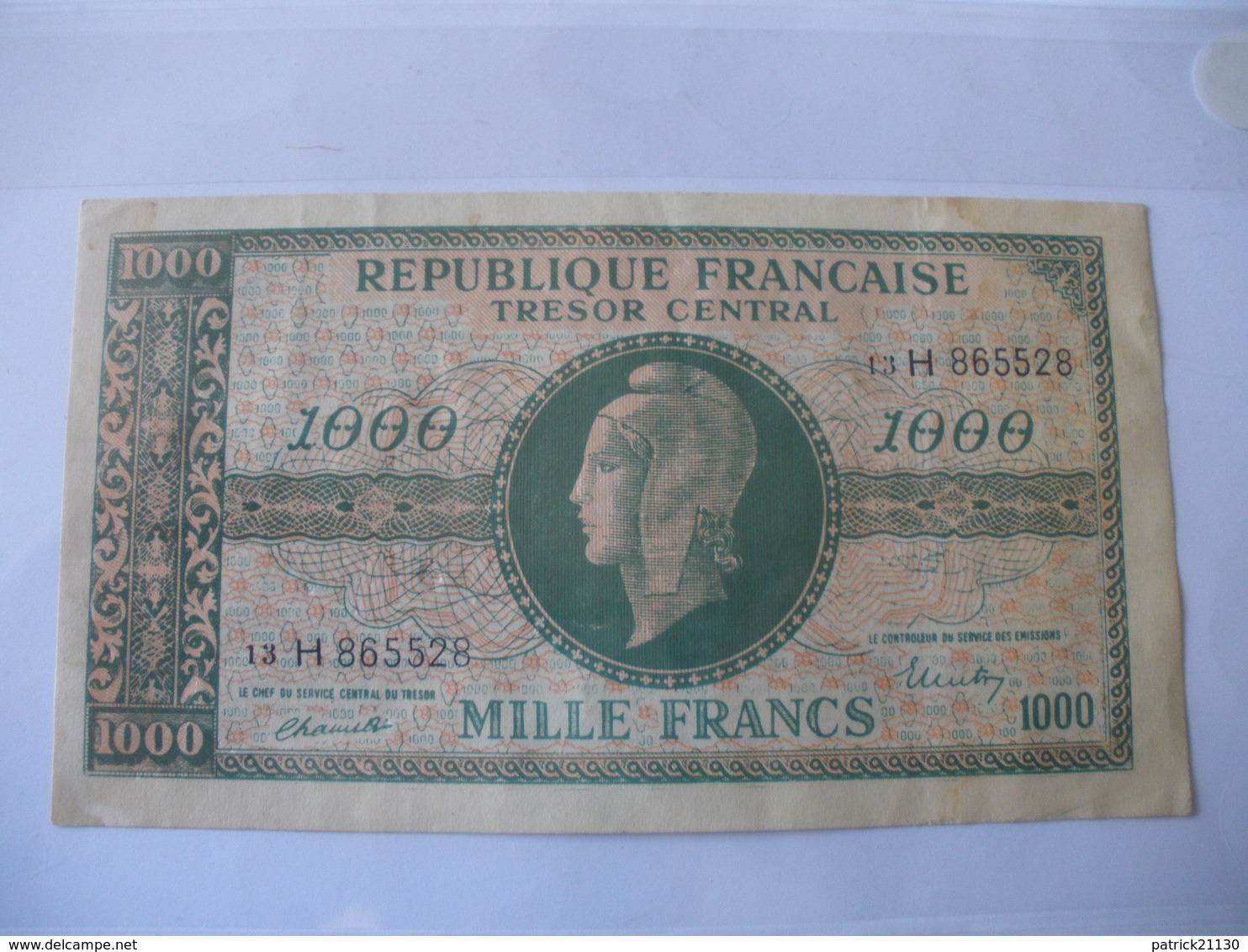 1000F MARIANNE TYPE 1945 LETTRE H FAUX? - Autres & Non Classés