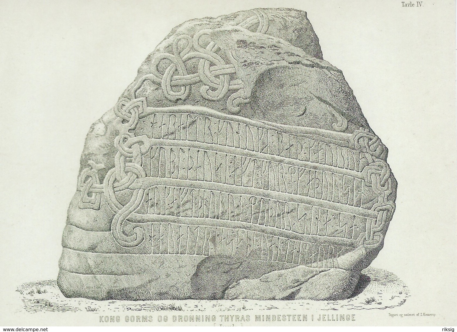 Runic Stone. Jellinge Denmark   # 07722 - Dolmen & Menhirs