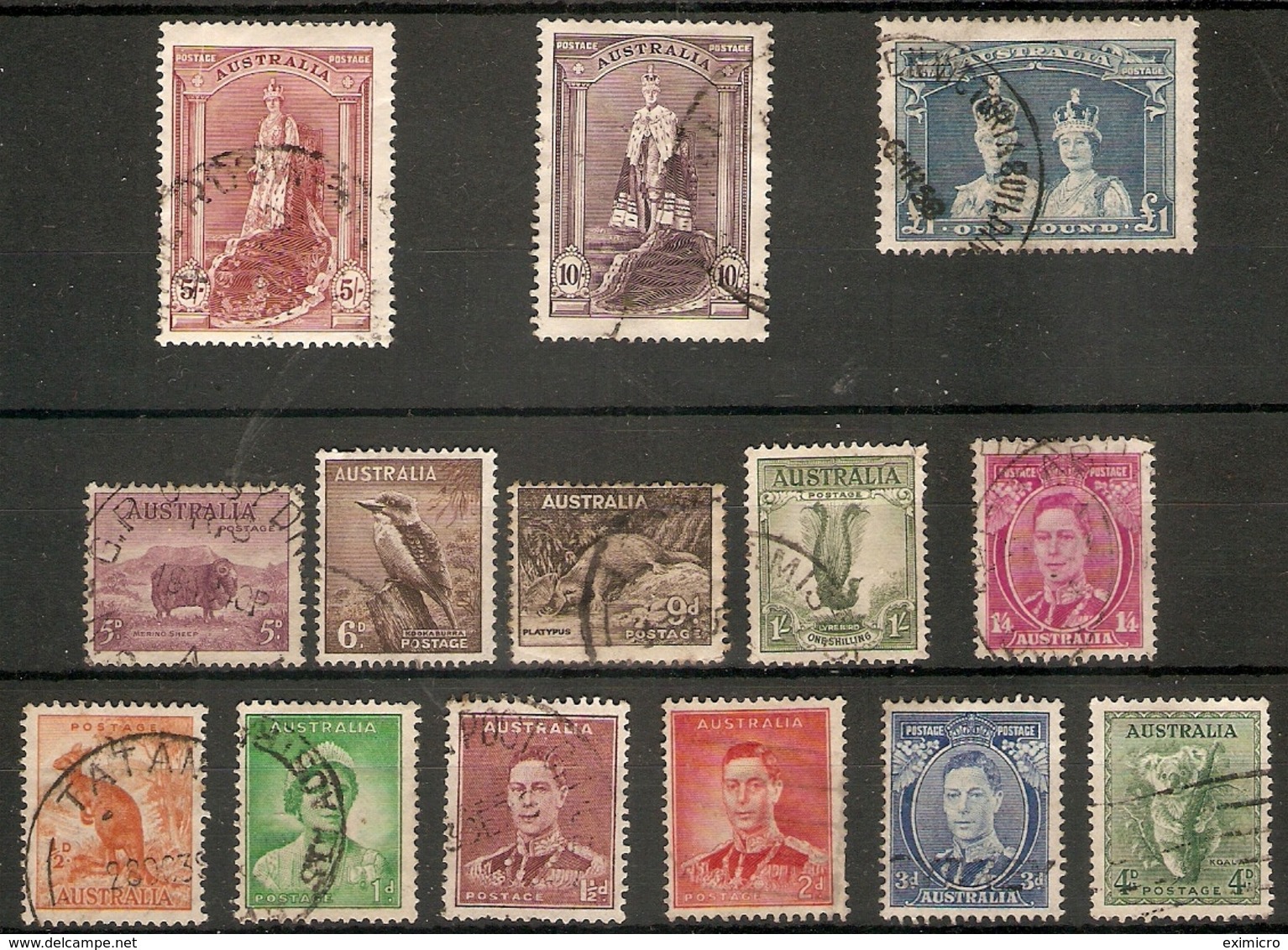 AUSTRALIA 1937 - 1949 SET SG 164/178 FINE USED Cat £65 - Gebraucht