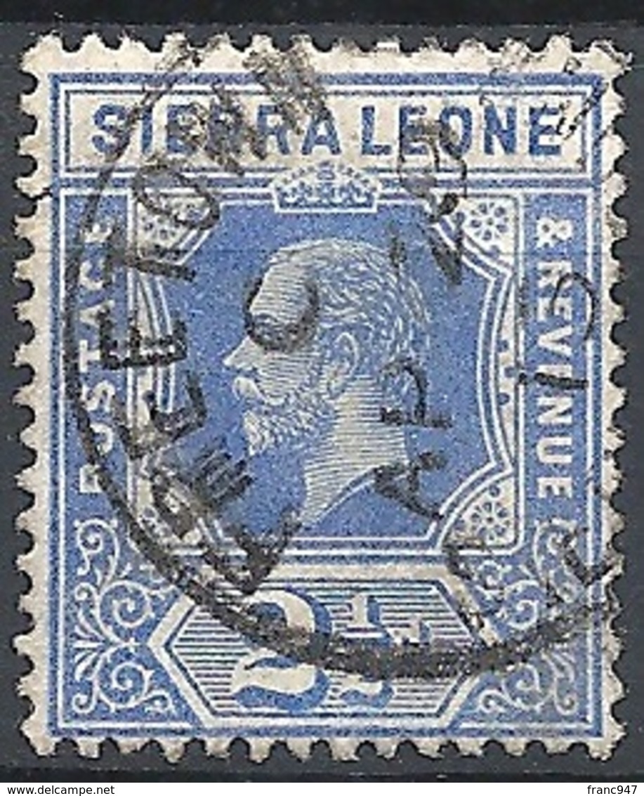 Sierra Leone, 1921 King George V, 2½p Blue, Wmk. Multi Script CA # S.G. 135 - Michel 104 - Scott 126  USED - Sierra Leone (...-1960)