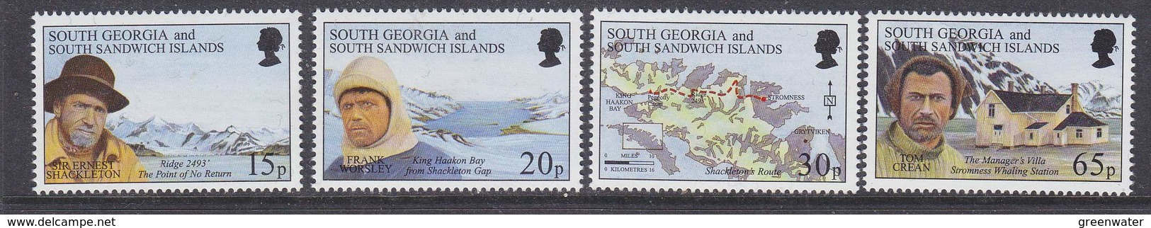 South Georgia 1996 Shackleton's Trek 4v ** Mnh (41736A) - Zuid-Georgia