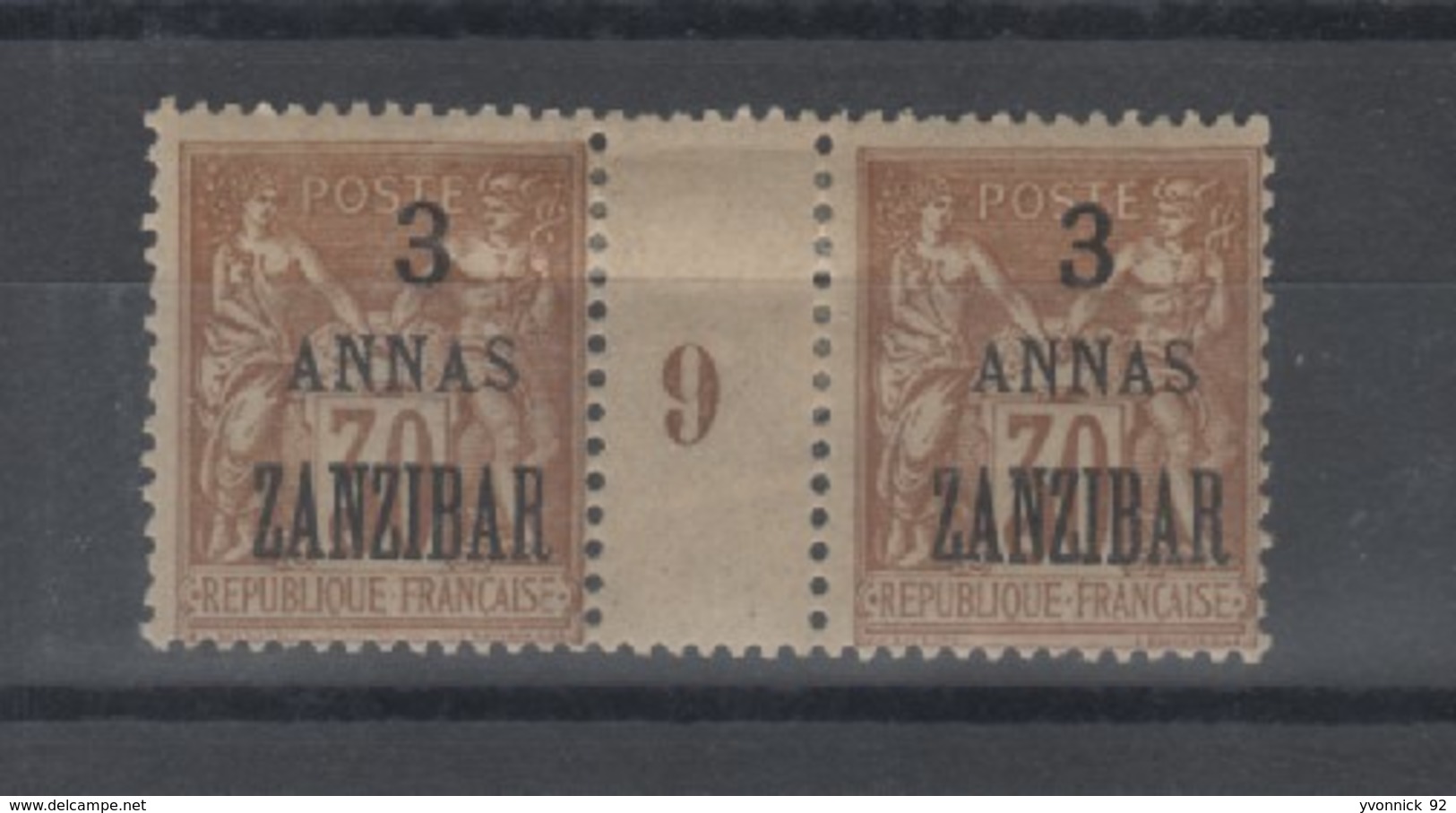 Zanzibar - Millésimes  Surchargé - 3annas - 1899  N°42 - Nuovi