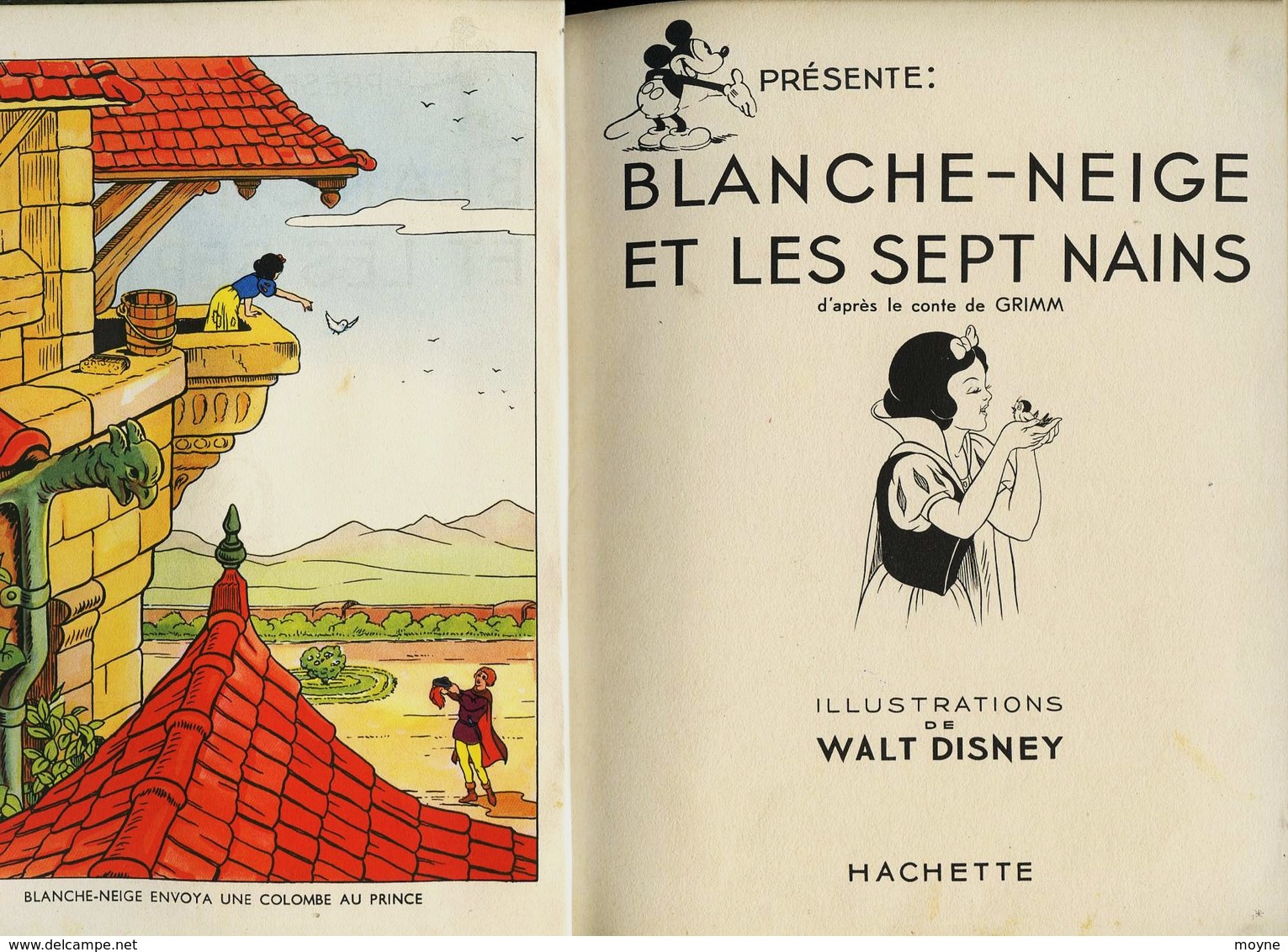 Enfantina-  Walt Disney - BLANCHE NEIGE ET LES SEPT NAINS -   Edition Originale  1938 - BON ETAT- - Disney