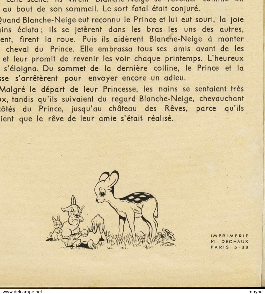 Enfantina-  Walt Disney - BLANCHE NEIGE ET LES SEPT NAINS -   Edition Originale  1938 - BON ETAT- - Disney