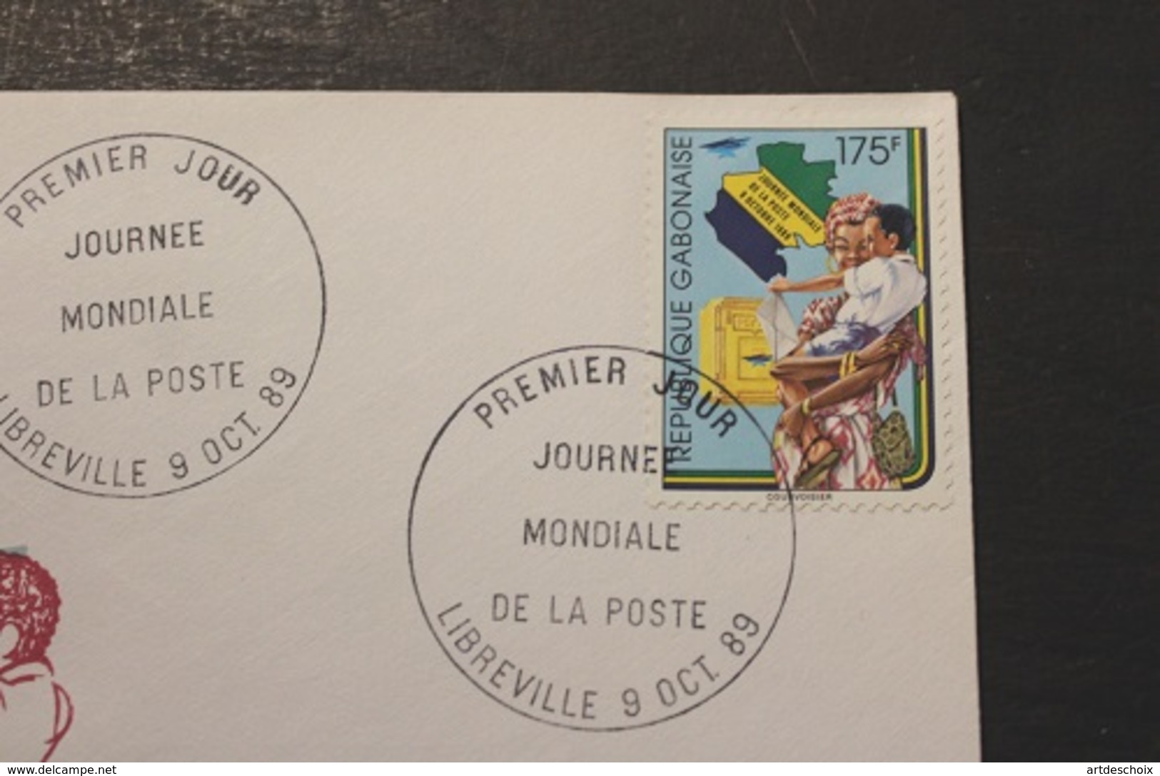 Enveloppe 1° Jour GABON Journée Mondiale De La Poste 9 Octobre1989 - Gabon (1960-...)