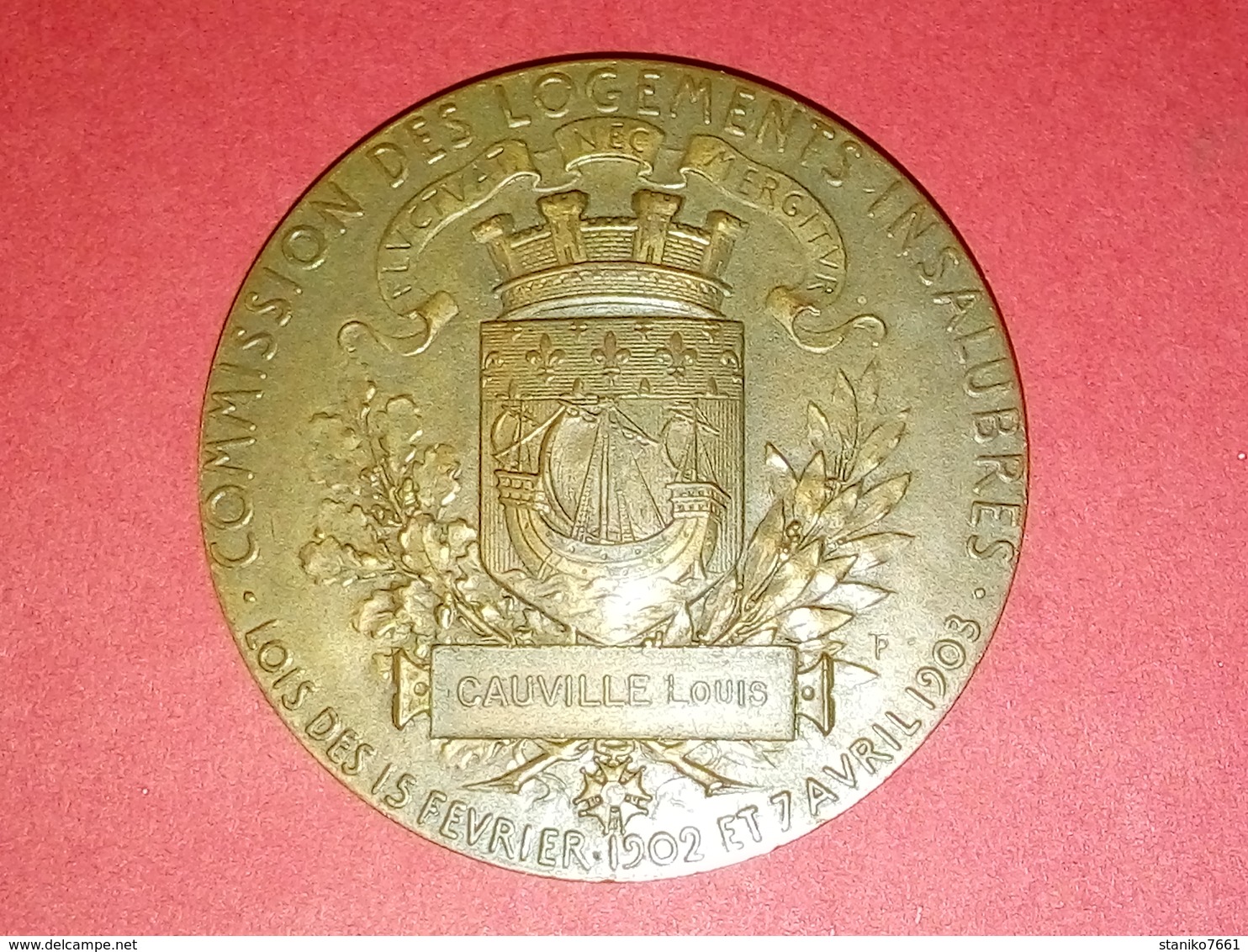 SUPERBE MÉDAILLE BRONZE R.F. COMMISSION DES LOGEMENTS INSALUBRES LOI DE 1902/1903 PAR D. DUPUIS 50 Gr 66.5 Gr - Sonstige & Ohne Zuordnung