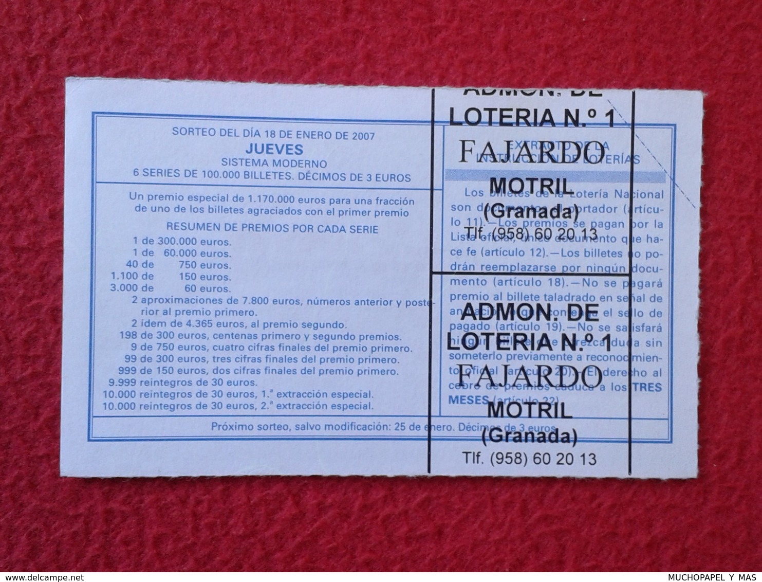 SPAIN DÉCIMO CUPÓN DE LOTERÍA LOTTERY LOTERIE ANIMAL FAUNA WILDLIFE BÚHO CAMPESTRE LECHUZA O SIMIL OWL HIBOU BIRDS VER F - Billetes De Lotería