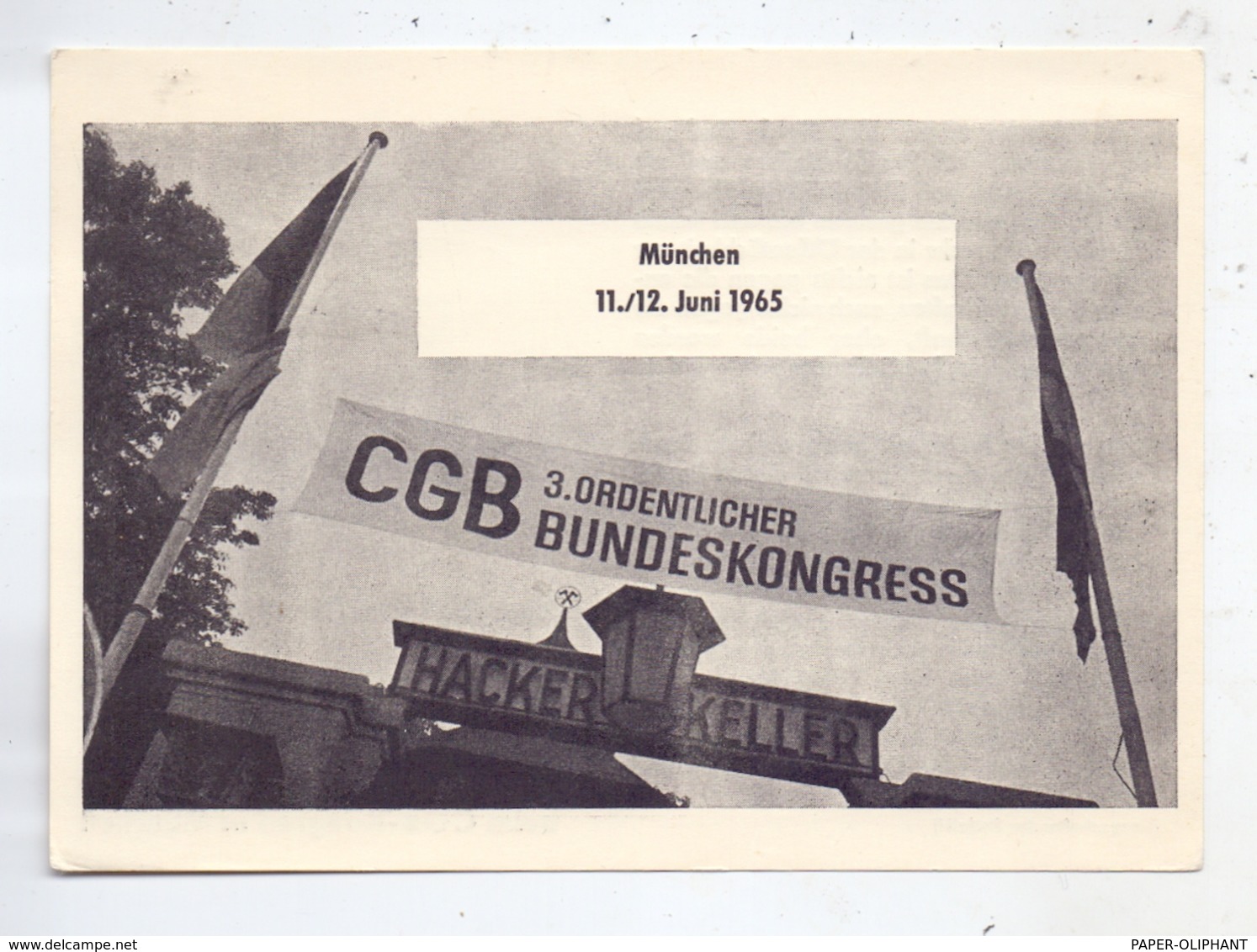 GEWERKSCHAFTEN - 3.Ordentlicher Bundeskongress Des CGB, München 1965, Sonderstempel - Gewerkschaften