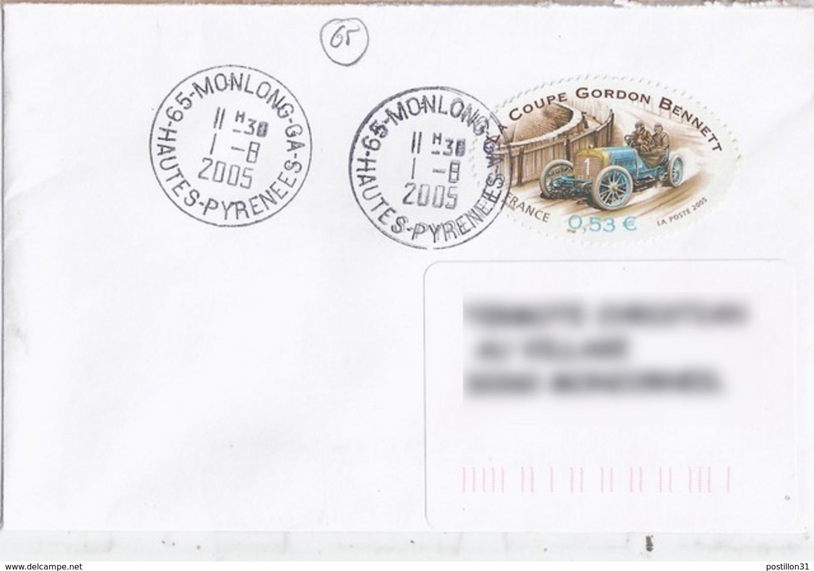 65 - HAUTES PYRENEES -  65.MONLONG GA - 1992/05 - TàD DE TYPE A9 - Manual Postmarks