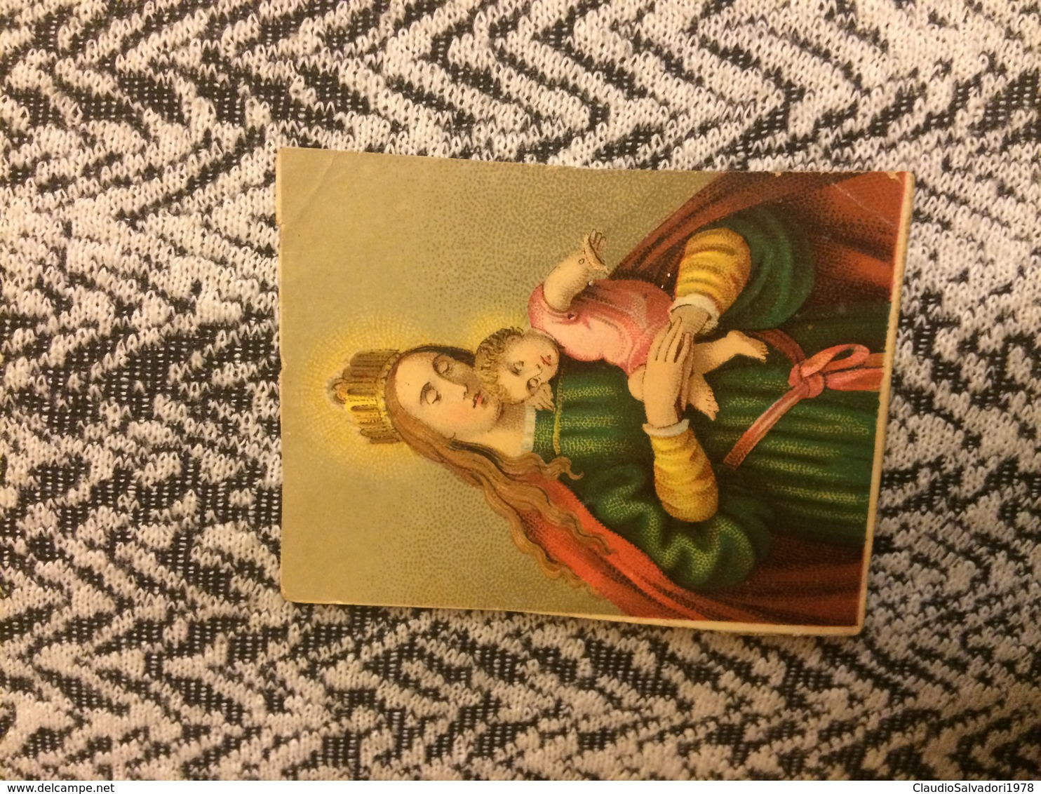 Madonna Con Bambino. - Antico Santino Cromolitografico Fine Ottocento Primi Novecento - Images Religieuses