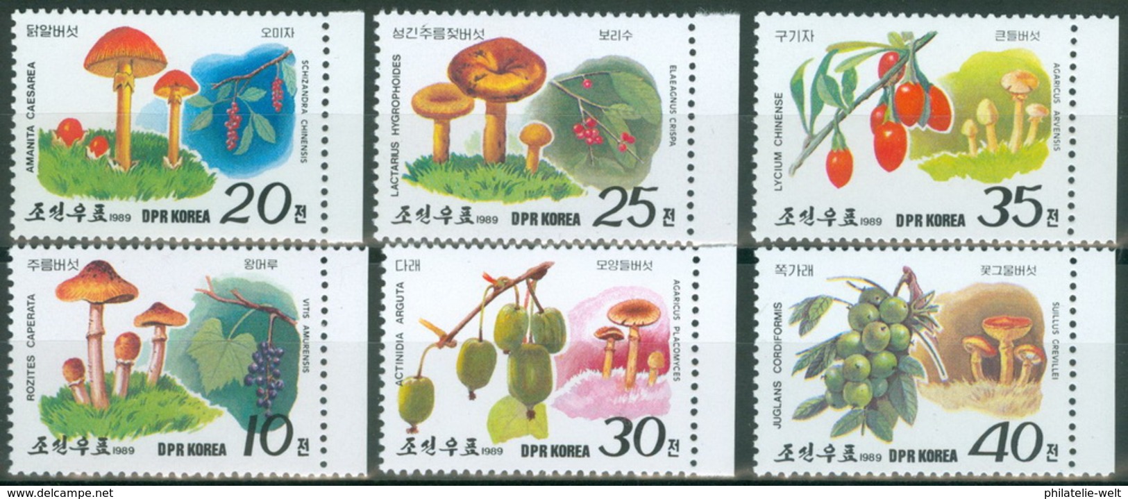 Nordkorea 2999/3004 ** Pilze Und Früchte - Pilze