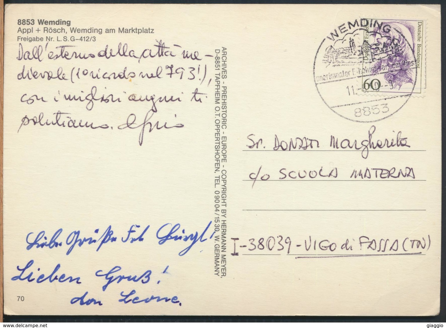 °°° 13048 - WEMDING - PANORAMA - 1990 With Stamps °°° - Wemding