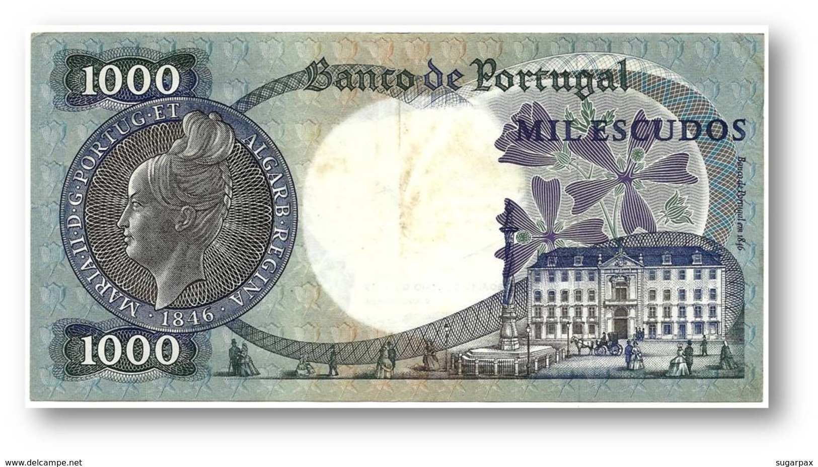 1000 Escudos - Ch. 10 - 19/05/1967 - P 172 - Sign. 3 - Serie KHS - 5 Digit Serial # - Used - D. Maria II - PORTUGAL - Portugal
