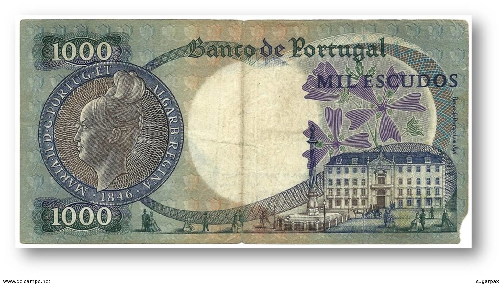 1000 Escudos - Ch. 10 - 19/05/1967 - P 172 - Sign. 4 - Serie GQH - 5 Digit Serial # - Used - D. Maria II - PORTUGAL - Portugal