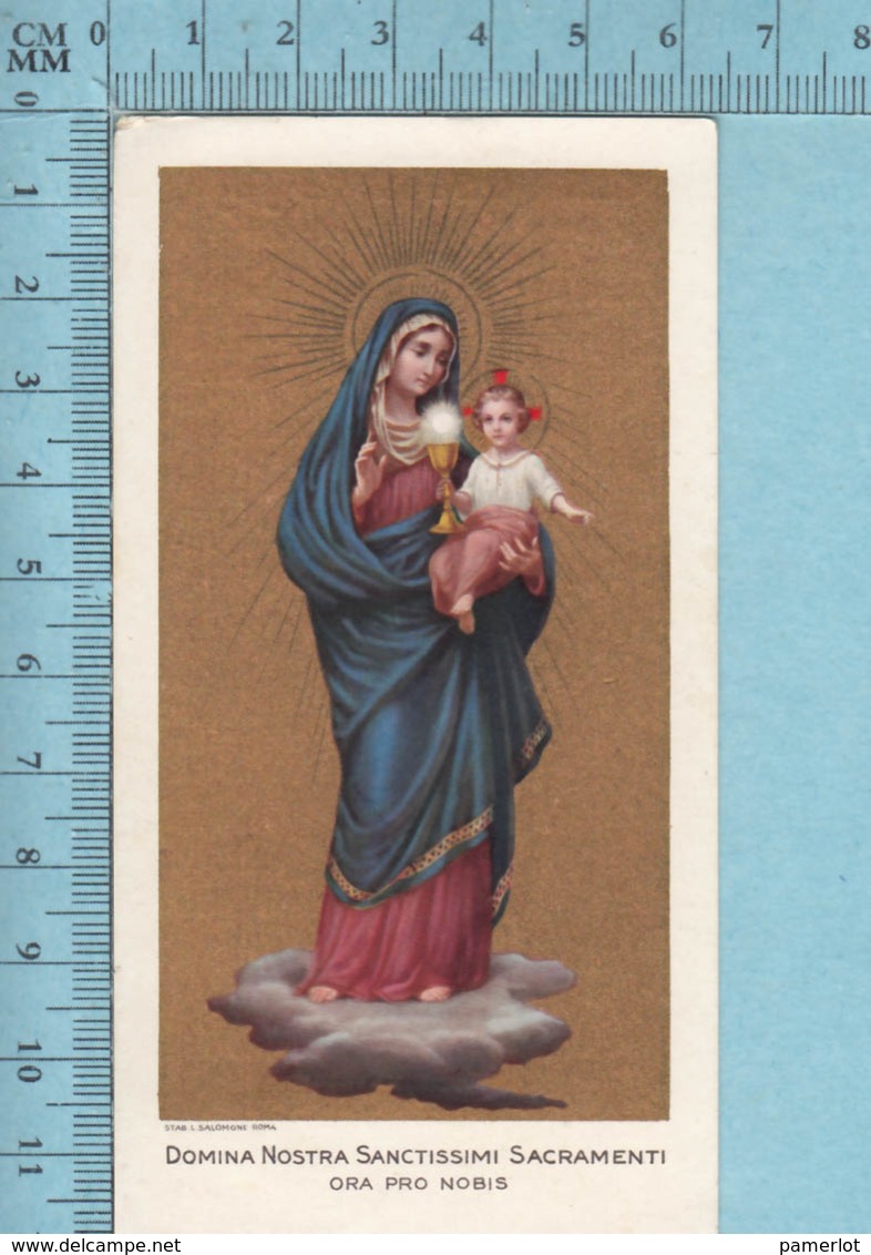 Salamone Roma- Gold Print,Domina Nostra Sanctissimi Sacramenti , Image Pieuse, Religieuse, Holy Card, Santini - Images Religieuses