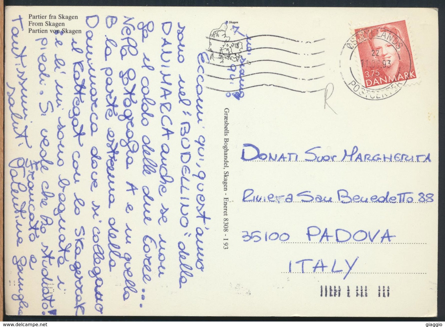 °°° 13054 - DANMARK - SKAGEN - VIEWS - 1993 With Stamps °°° - Danimarca