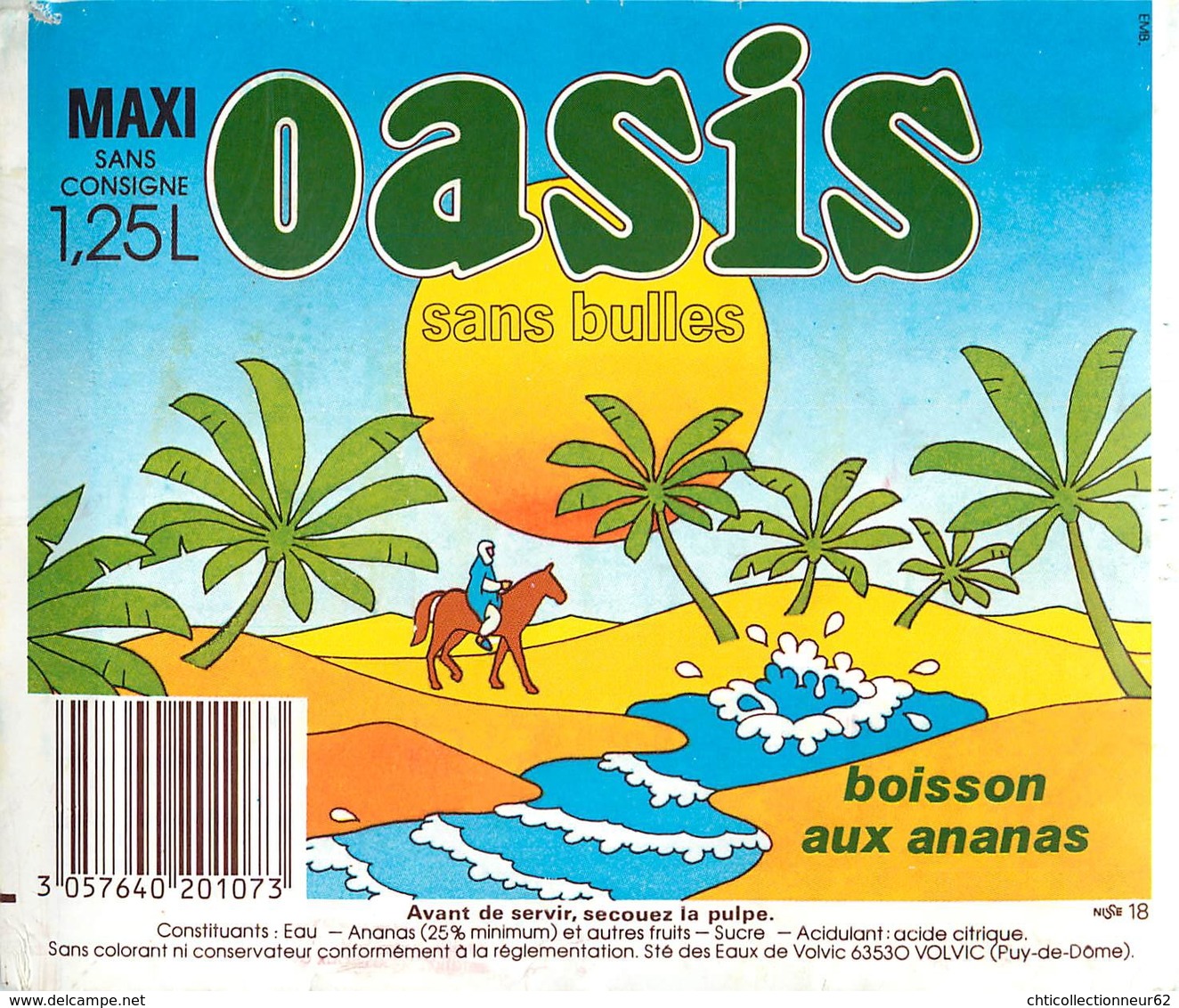 Ancienne Étiquette A1 OASIS SANS BULLES ANANAS - Other & Unclassified