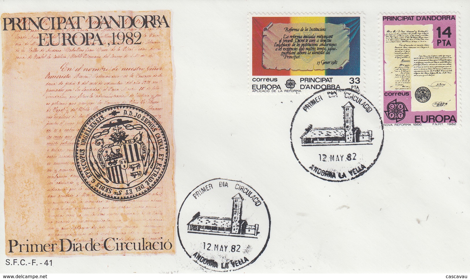 Enveloppe  FDC  1er  Jour   ANDORRE    EUROPA    1982 - Andere & Zonder Classificatie