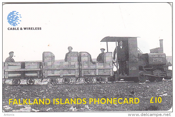 FALKLAND ISL.(chip) - Train, Camber Railway, Tirage 5000, Used - Falkland