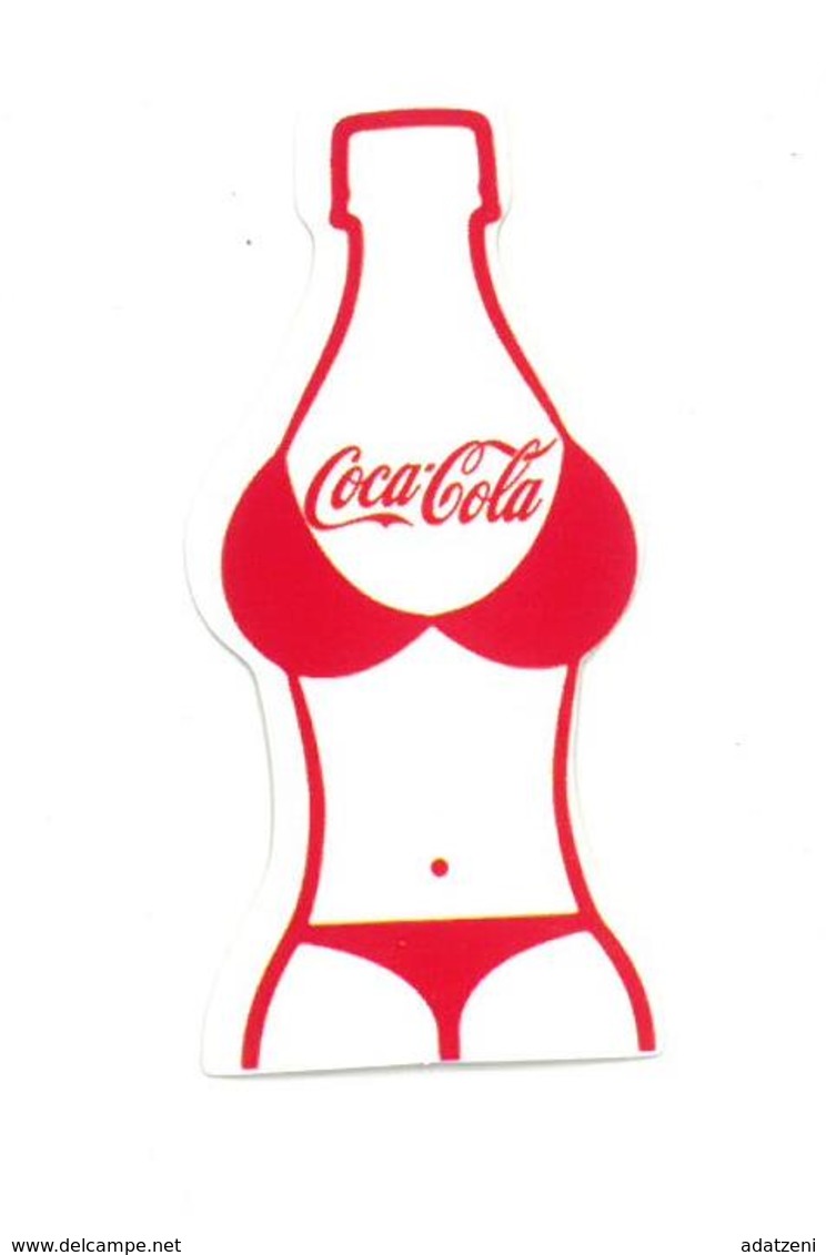 Adesivo Decalcomania Sticker Coca Cola Bottiglia Forma Donna In Costume Dimensioni Cm 7x3,5 Circa - Altri & Non Classificati