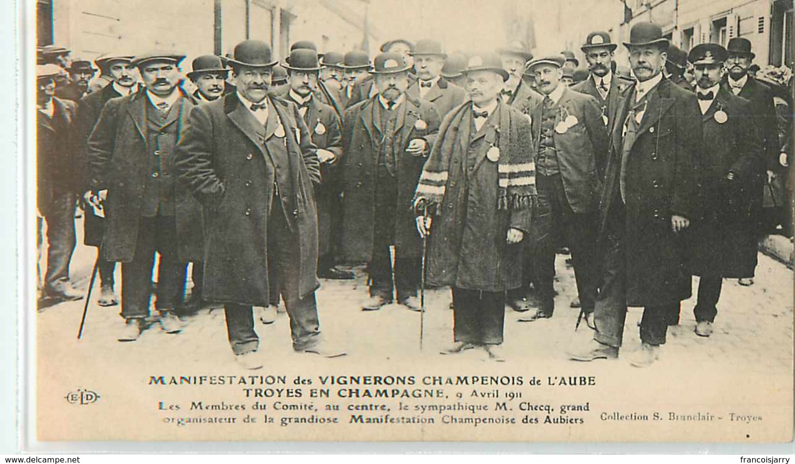 22987 - TROYES - MANIFESTATION DES VIGNERONS / AVRIL 1911 / LES MEMBRES DU COMITE - Troyes