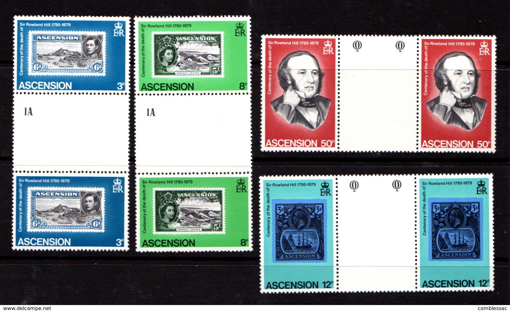 ASCENSION    1979    Death  Centenary  Of  Sir  Rowland  Hill    Set  Of  4  Gutter  Pairs     MNH - Ascension