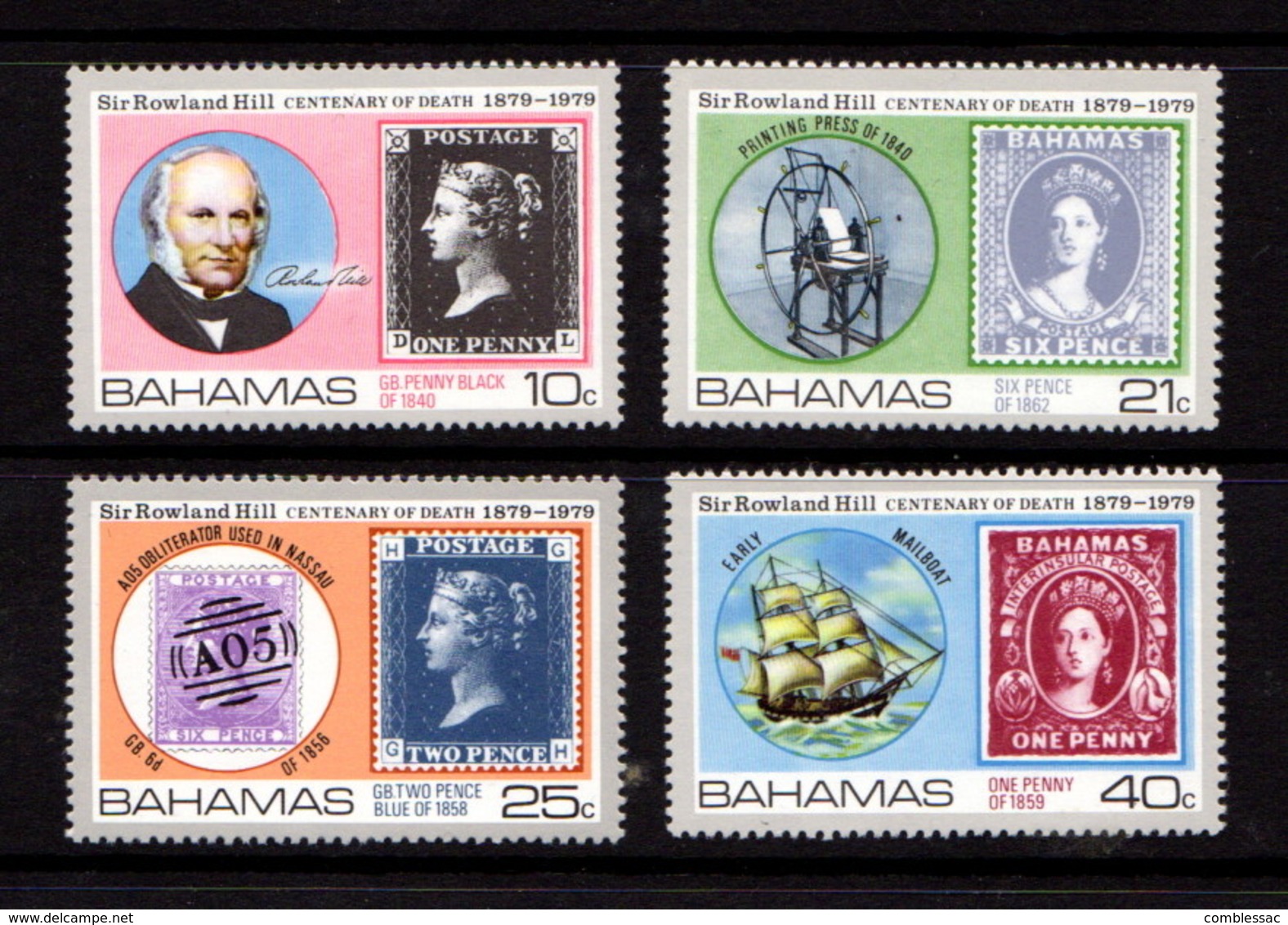 BAHAMAS    1979    Death  Centenary  Of  Sir  Rowland  Hill    Set  Of  4        MNH - Bahamas (1973-...)