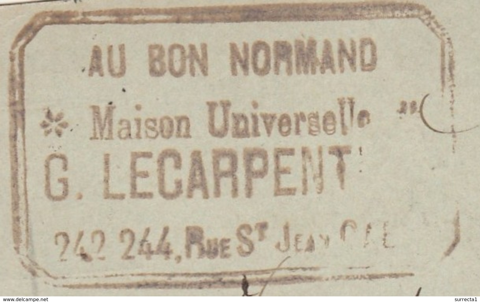 Carte Commerciale 1898 / Entier / G. LECARPENTIER / Meubles "Au Bon Normand"/ 14 Caen Calvados - Autres & Non Classés