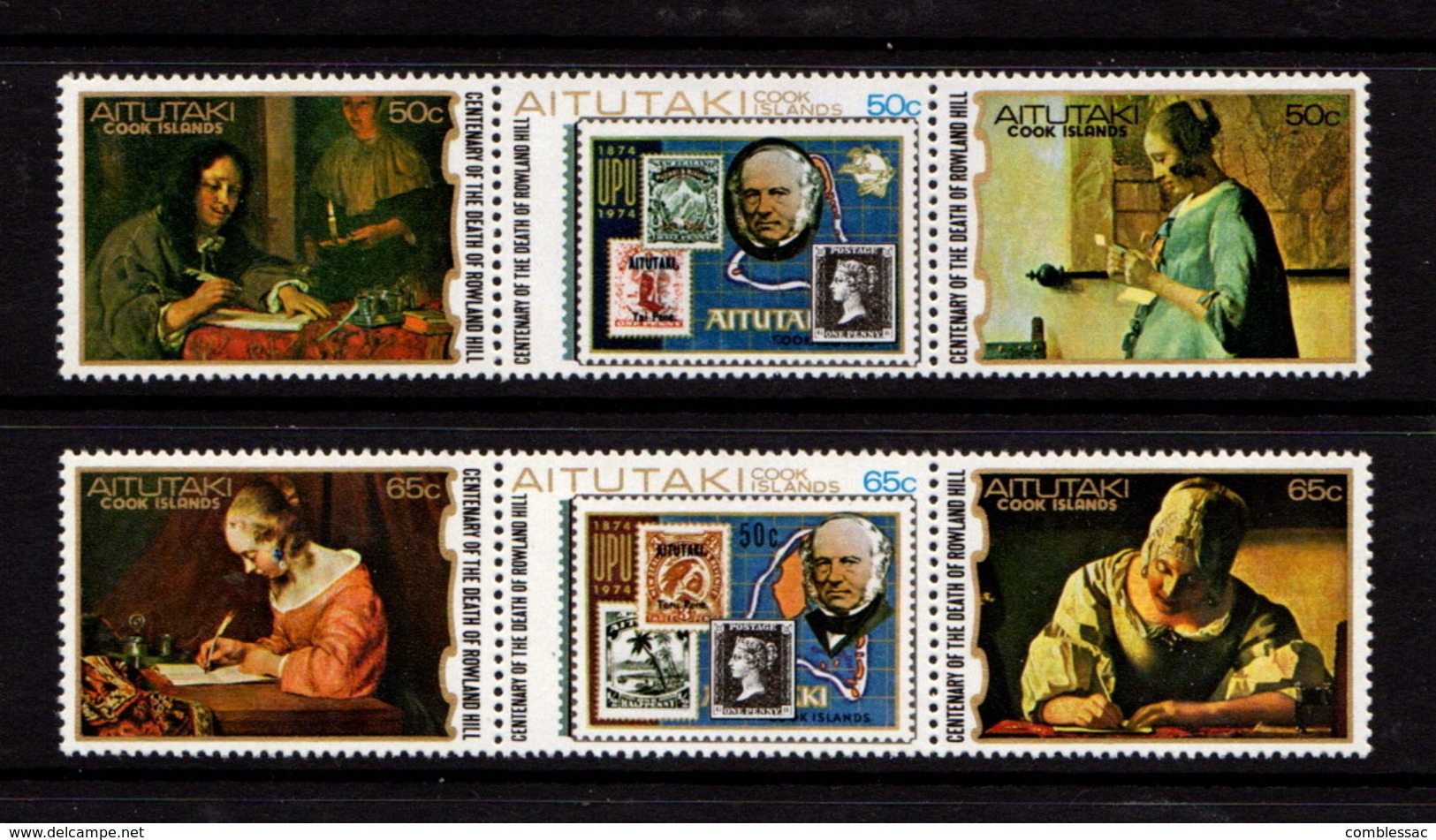 AITUTAKI   1979    Death  Centenary  Of  Sir  Rowland  Hill   2  Strips  Of  3       MNH - Aitutaki