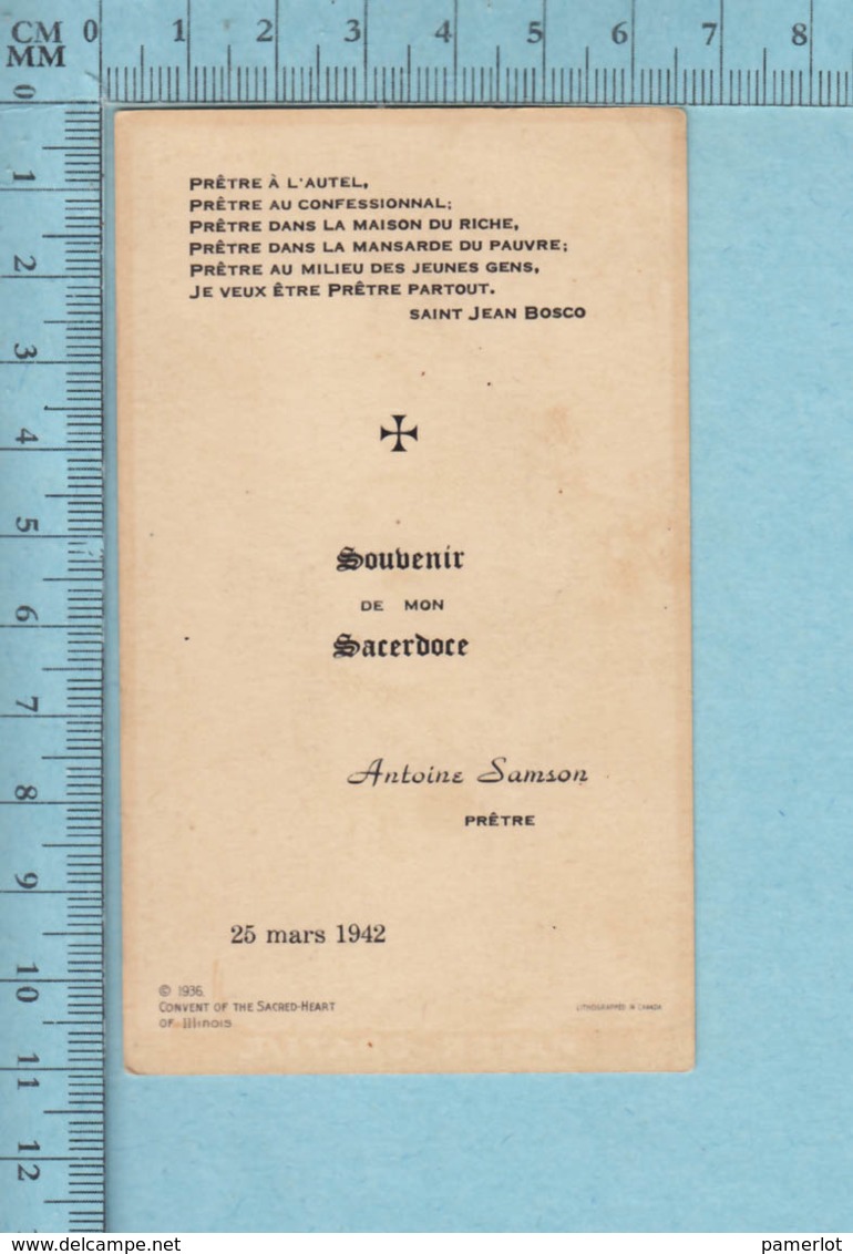 Canada CSH  - Gold Print, Mater Graciae, Mère De Grace + Sacerdoce 1942 -  Image Pieuse, Religieuse, Holy Card, Santini - Images Religieuses