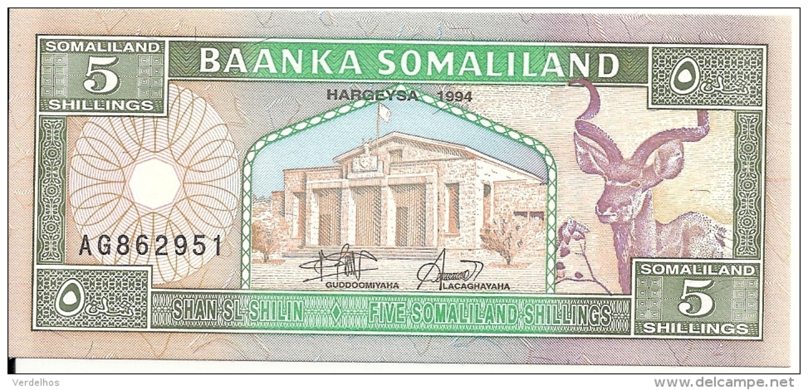 SOMALILAND 5 SHILLINGS 1994 UNC P 1 - Somalie