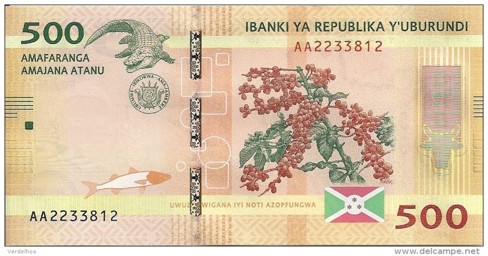 BURUNDI 500 FRANCS 2015 UNC P 50 - Burundi