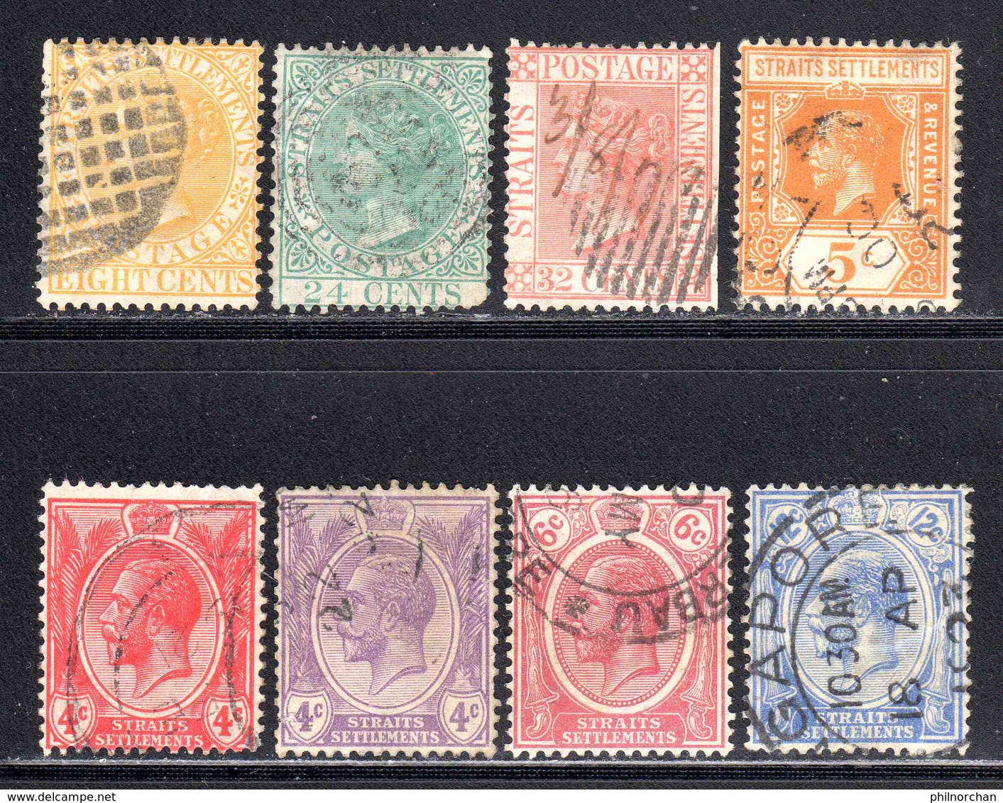 Malacca 1867/1921 N°14,17,19,141,162,170,173,175 (dont Avec Défauts)   3 € (cote 111,90  8 Valeurs) - Malacca