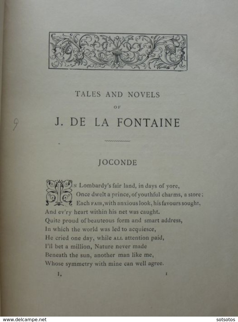 J. De La Fontaine - Tales and novels in verse - 1884 History, Illustrated - Quantity: 1 Book - Limited edition