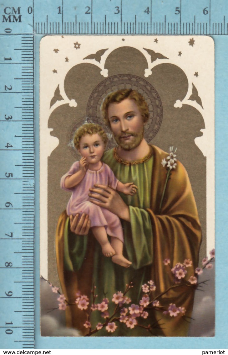 KCGO 27/96 Germany - Gold Print, St-Joseph Et Jesus, Roses -  Image Pieuse, Religieuse, Holy Card, Santini - Images Religieuses