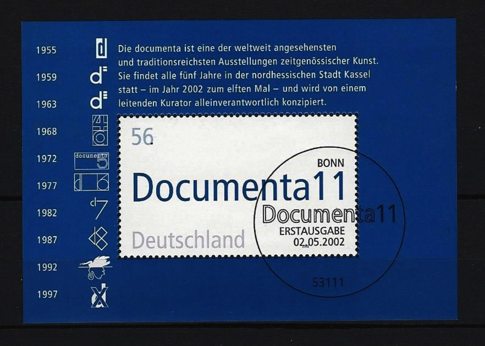 BUND - Block Mi-Nr. 58 - 11. Documenta Gestempelt BONN - Sonstige & Ohne Zuordnung