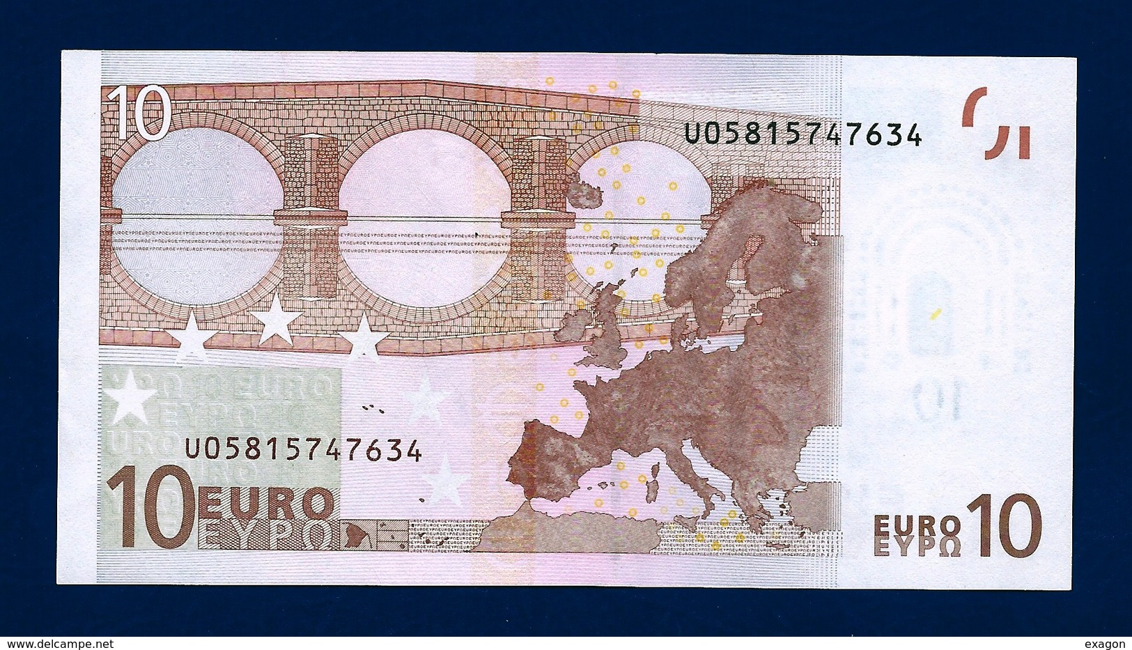 10  EURO -   FRANCIA   - Serie   U  05815747634  -   Codice Breve   L 031 E1  - Firma  TRICHET. - 10 Euro