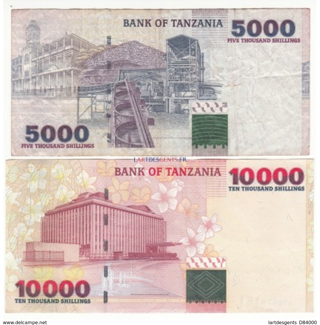 TANZANIE LOT DE 2 BILLETS - Tanzanie