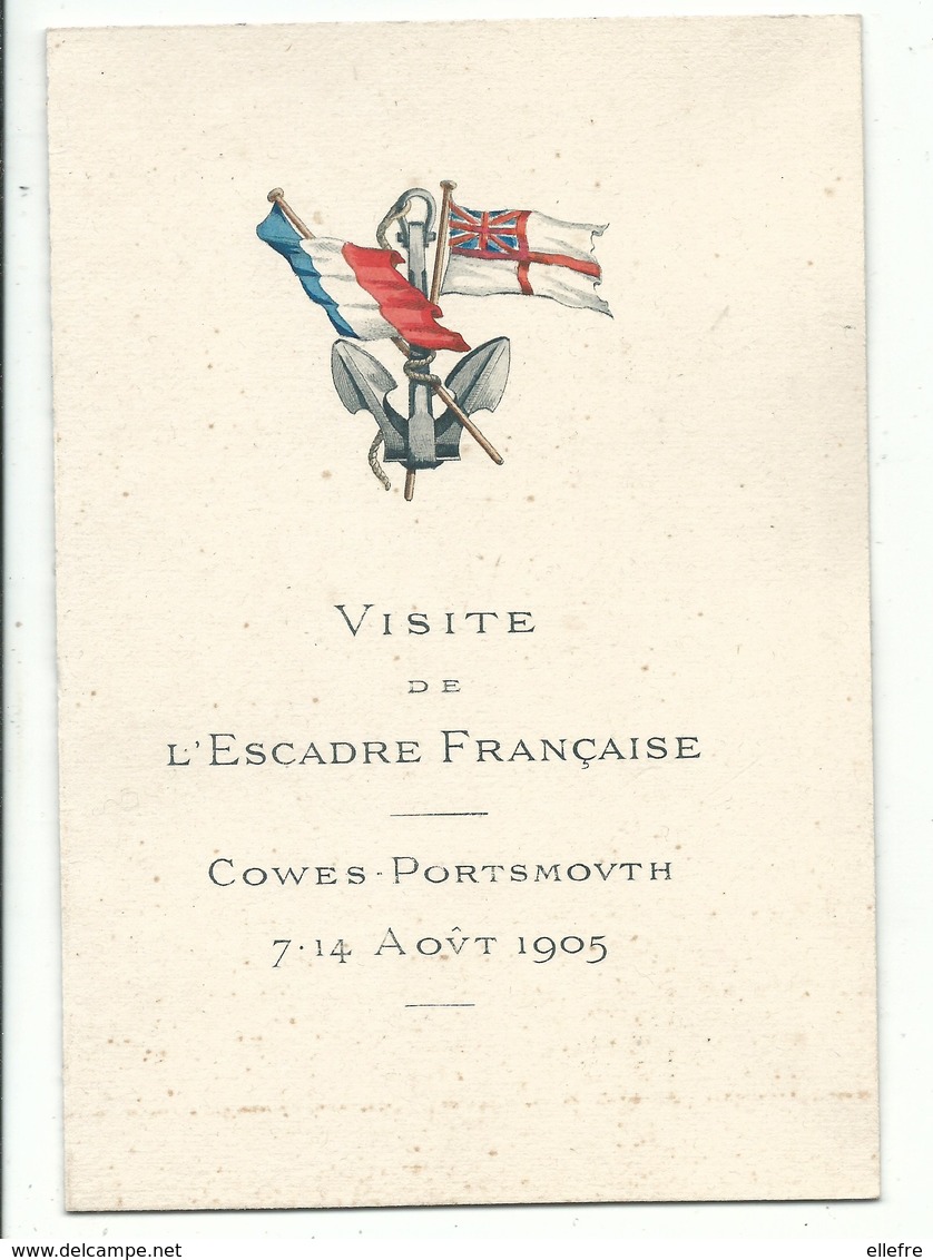 Marine De Guerre - Carte Commémorative Visite De L' Escadre Française COWES - PORTSMOUTH Août 1905- Stren Paris - Visiting Cards