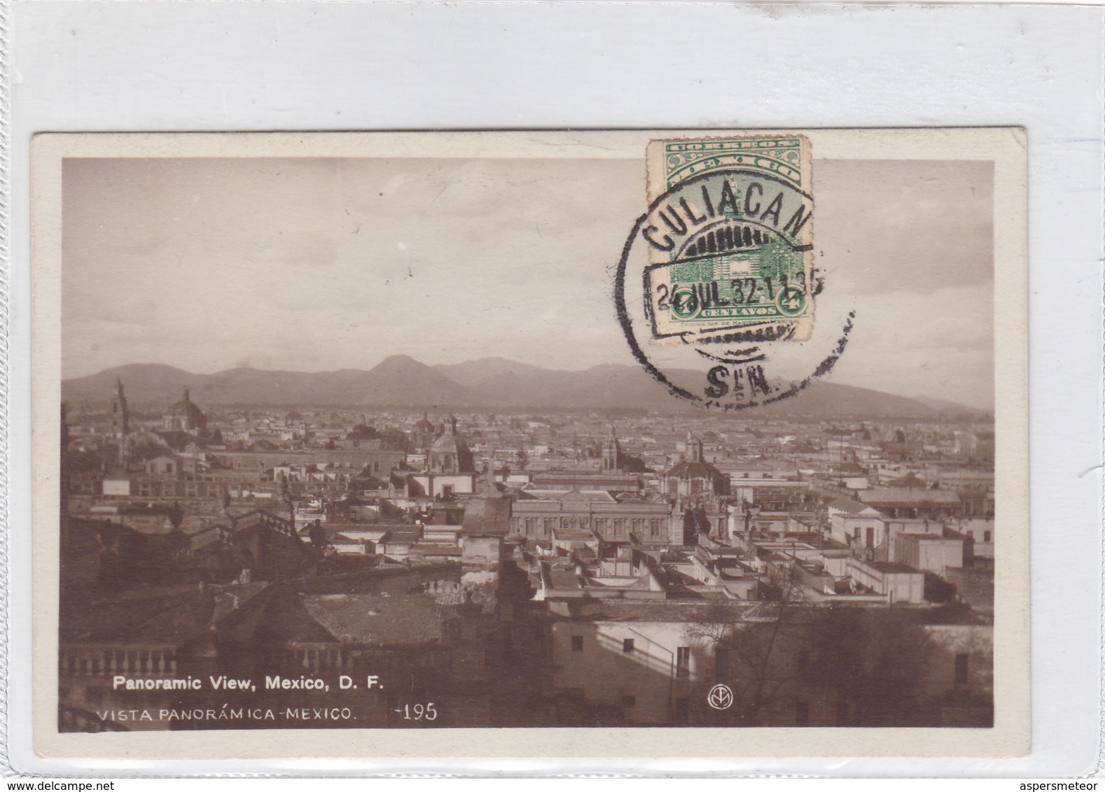 PANORAMIC VIEW, MEXICO DF. F.MARTIN. CIRCULEE 1932 A GENOVA - BLEUP - Mexique