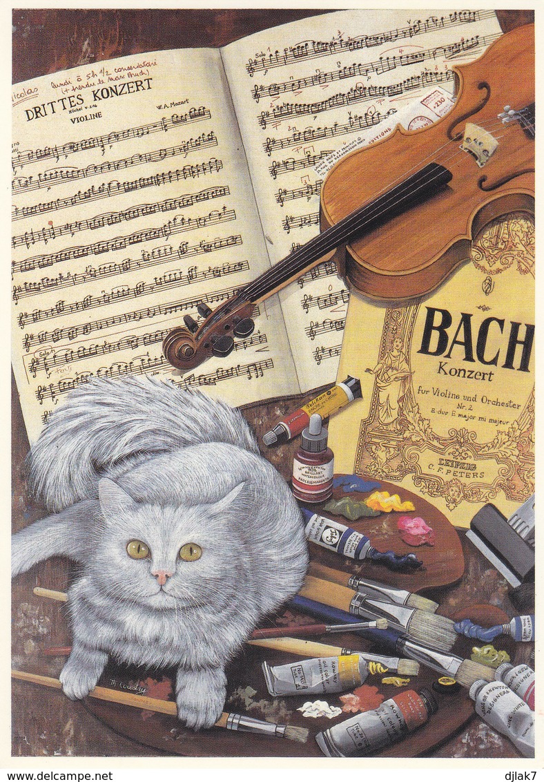 Thérèse Coustry 3ème Concerto De Bach Avec Chat (2 Scans) - Katten