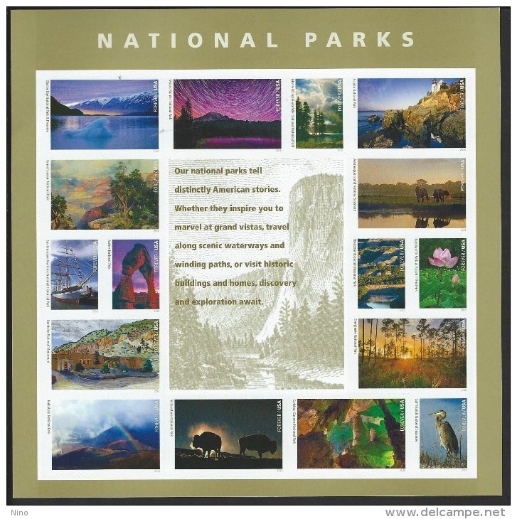 USA. Scott # 5080a-p, MNH Sheet Of 16. National Parks Cent. 2016 - Sheets